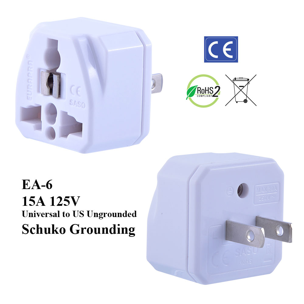 Set Euro Plug and Coupling White 250v/2,5a with Screw Contacts Euro Plug 