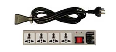 WES.eA4-E120, 4 Outlet Universal Power Strip with 6 feet Denmark Power Cord (Type K)