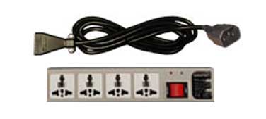 WES.eA4-E320, 4 Outlet Universal Power Strip with 6 feet IEC C14 Power Cord