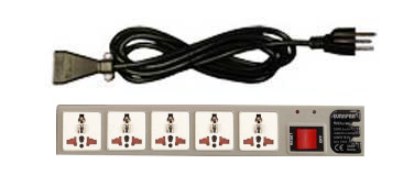 WES.eA5-E118, 5 Outlet Universal Power Strip with 6 feet NEMA 6-15 US Power Cord